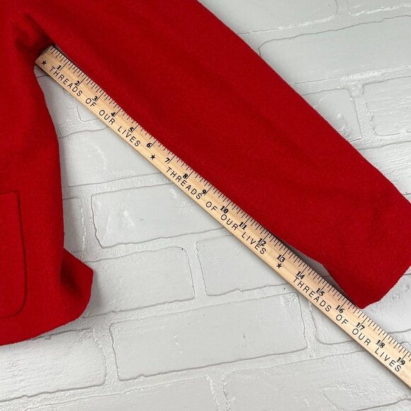 Pendleton Jacket Womens PSmall Red Black Ribbon Pleat Trim Merino Wool‎ VTG - Picture 9 of 11